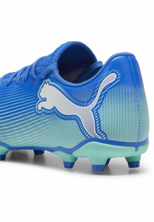 Puma - Buty piłkarskie FUTURE 7 PLAY FG/AG PUMA Hyperlink Blue Mint White Green. Kolor: wielokolorowy, niebieski, biały, zielony. Materiał: materiał, syntetyk. Szerokość cholewki: normalna. Sport: piłka nożna
