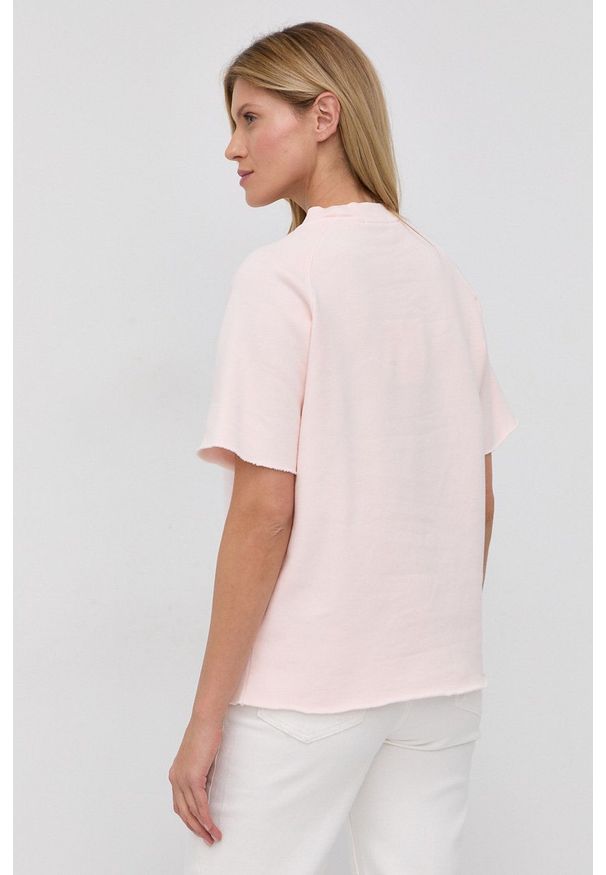 Victoria Victoria Beckham - Bluza. Okazja: na co dzień. Kolor: różowy. Długość rękawa: krótki rękaw. Długość: krótkie. Wzór: aplikacja. Styl: casual