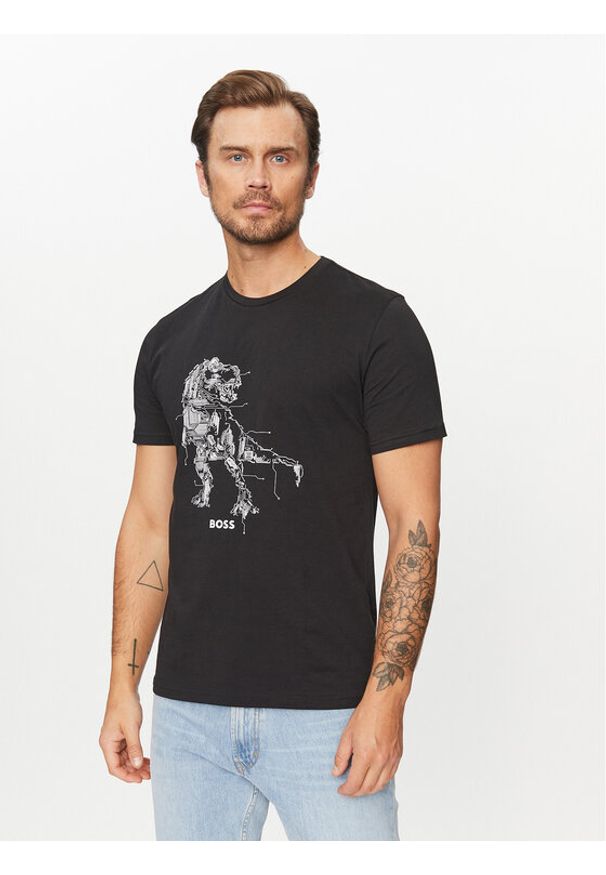 BOSS - Boss T-Shirt Terassic 50510376 Czarny Regular Fit. Kolor: czarny. Materiał: bawełna