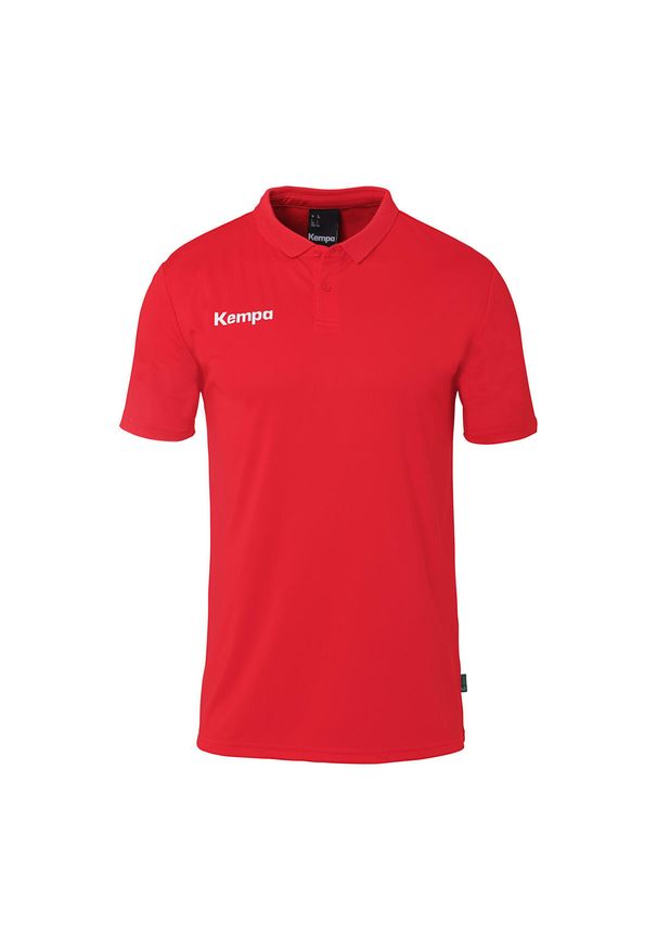 KEMPA - Koszulka polo dla dzieci Kempa Poly. Typ kołnierza: polo. Kolor: czerwony. Sport: piłka nożna