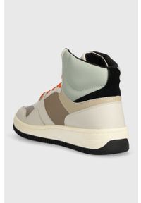 Tommy Jeans sneakersy skórzane TJM BASKET MID LEATHER kolor beżowy EM0EM01258. Zapięcie: sznurówki. Kolor: beżowy. Materiał: skóra #4
