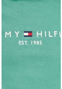 TOMMY HILFIGER - Tommy Hilfiger bluza męska kolor zielony z kapturem z aplikacją. Typ kołnierza: kaptur. Kolor: zielony. Materiał: bawełna. Wzór: aplikacja #2