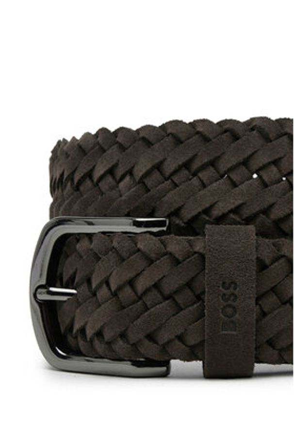 BOSS Pasek Męski 50542184 Brązowy. Kolor: brązowy. Materiał: skóra