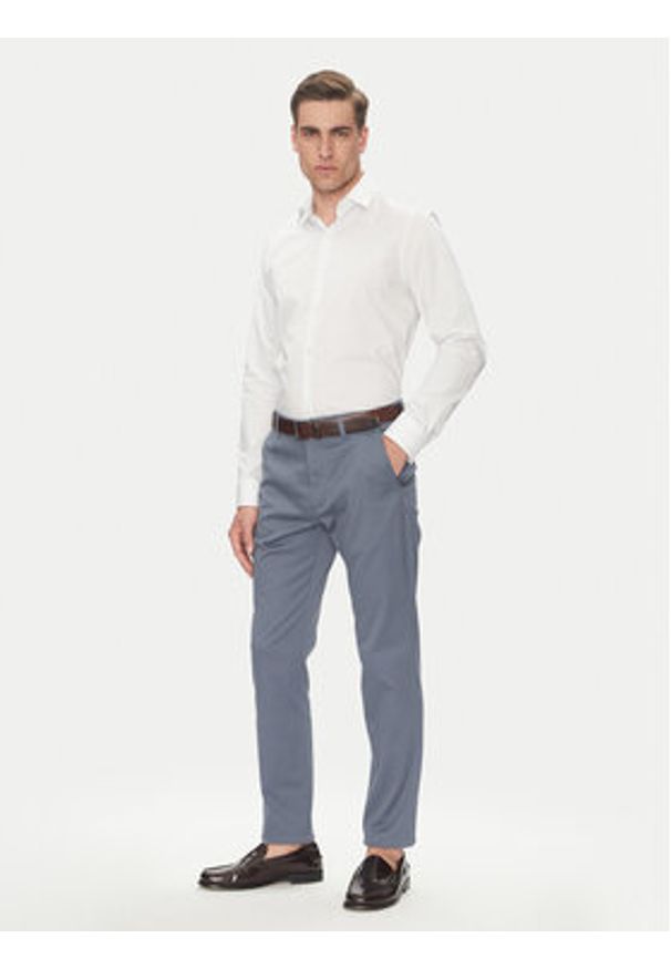Calvin Klein Koszula LV019EU005 Biały Slim Fit. Kolor: biały. Materiał: bawełna
