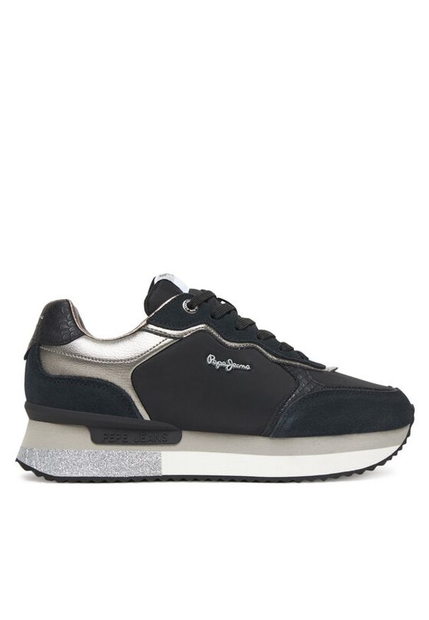 Pepe Jeans Sneakersy Rusper Glam W PLS600008 Czarny. Kolor: czarny. Materiał: materiał