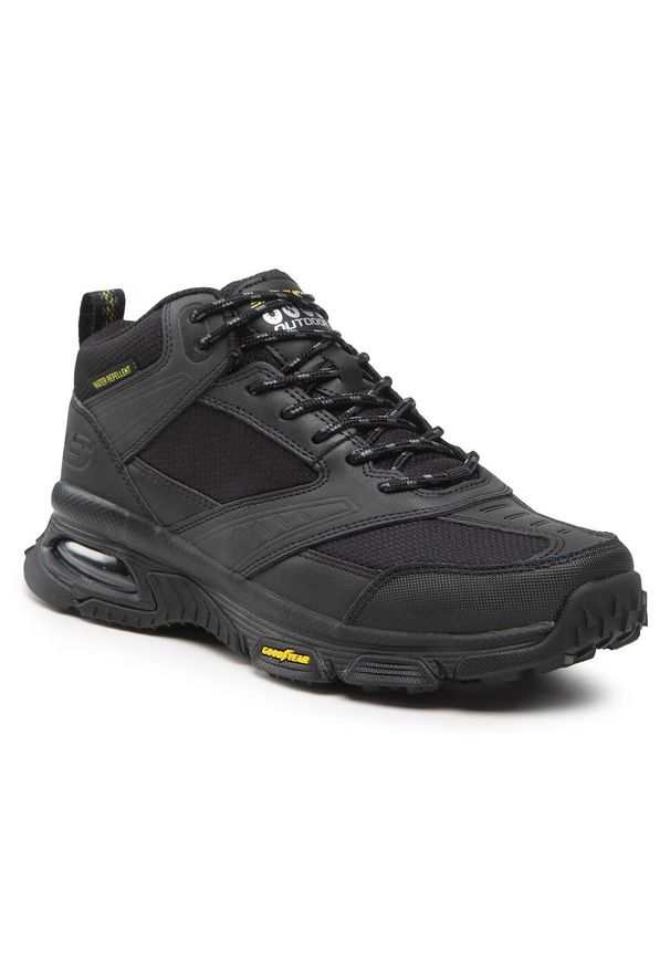 skechers - Buty trekkingowe męskie SKECHERS BULLDOZER wodoodporne. Okazja: na co dzień. Kolor: wielokolorowy, czarny. Materiał: skóra