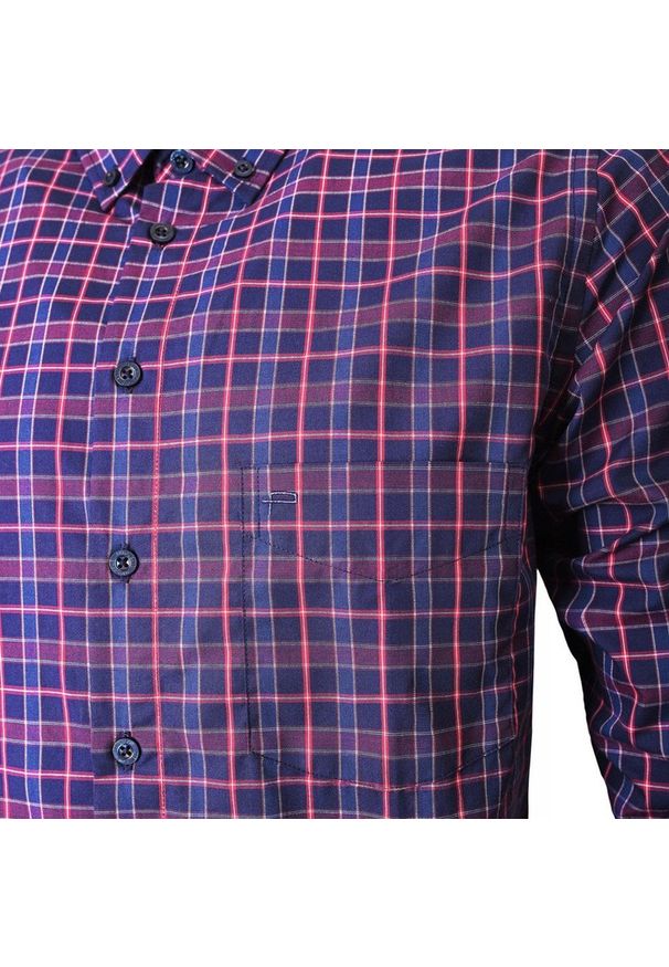 Casualowa Koszula, Kołnierzyk Button Down - Pako Jeans - Granat w Kratkę. Okazja: na co dzień. Typ kołnierza: button down. Kolor: niebieski. Materiał: bawełna. Wzór: kratka. Sezon: lato. Styl: casual
