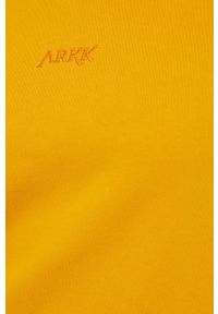 ARKK Copenhagen - Arkk Copenhagen bluza bawełniana kolor żółty z kapturem gładka. Typ kołnierza: kaptur. Kolor: żółty. Materiał: bawełna. Wzór: gładki
