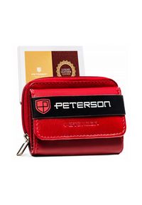 Portfel skórzany Peterson PTN RD-210-GCL czerwony. Kolor: czerwony. Materiał: skóra #1