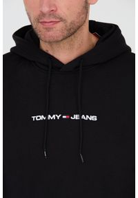 Tommy Jeans - TOMMY JEANS Czarna męska bluza z kapturem, Rozmiar S. Typ kołnierza: kaptur. Kolor: czarny