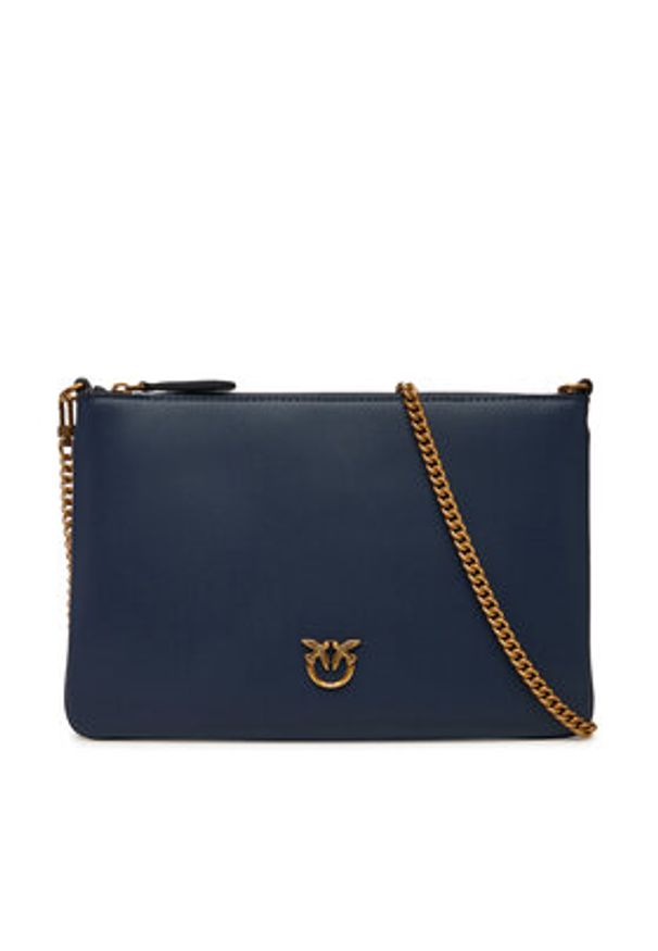 Pinko - PINKO Torebka Flat Classic AI 25-26 PCPL 100455 A0F1 Granatowy. Kolor: niebieski. Materiał: skórzane