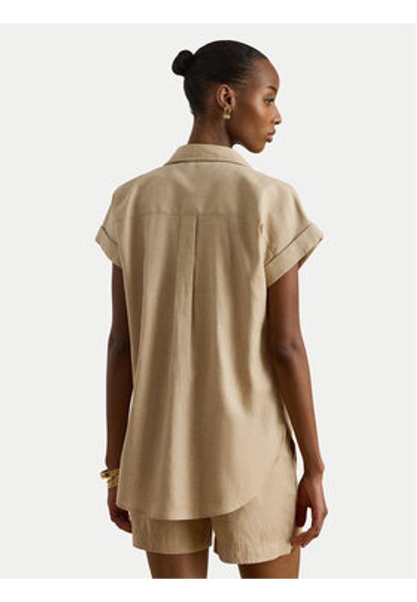 Lauren Ralph Lauren - LAUREN RALPH LAUREN Koszula 200699152052 Beżowy Relaxed Fit. Kolor: beżowy. Materiał: len