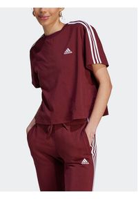 Adidas - adidas T-Shirt Essentials 3-Stripes Single Jersey Crop Top IL3410 Czerwony Loose Fit. Kolor: czerwony. Materiał: bawełna #8