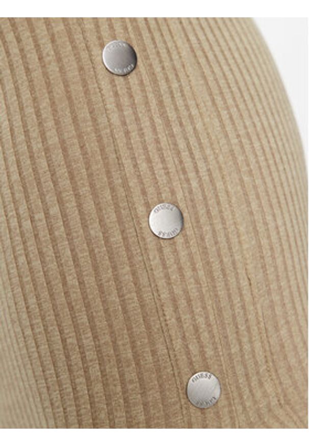Guess Spódnica ołówkowa Edna W3GD99 KBPF0 Beżowy Slim Fit. Kolor: beżowy. Materiał: syntetyk