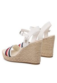 TOMMY HILFIGER - Tommy Hilfiger Espadryle Corporate Wedge FW0FW07086 Biały. Kolor: biały. Materiał: skóra #4