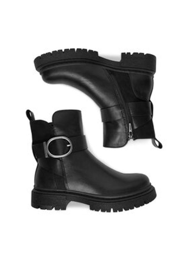 Jenny - JENNY Botki CEO-WS5899-10 Czarny. Kolor: czarny. Materiał: materiał, syntetyk