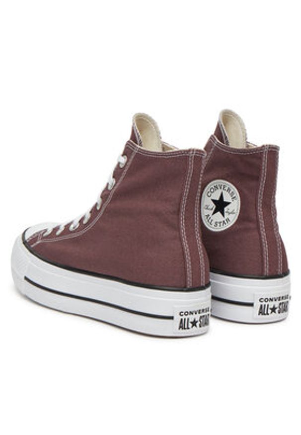 Converse Trampki Chuck Taylor All Star Lift Platform A10646C Bordowy. Kolor: czerwony. Materiał: materiał. Obcas: na platformie