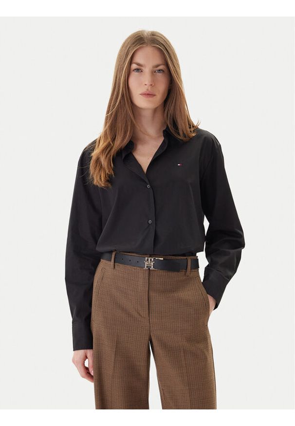 TOMMY HILFIGER - Tommy Hilfiger Koszula WW0WW45612 Czarny Relaxed Fit. Kolor: czarny. Materiał: bawełna