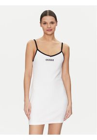 Guess Sukienka codzienna E5GK15 KCQV1 Biały Bodycon Fit. Okazja: na co dzień. Kolor: biały. Materiał: bawełna. Typ sukienki: bodycon, proste. Styl: casual