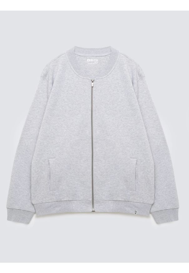 Big-Star - Bluza męska rozpinana ze stójką szara Raiden 901. Okazja: na co dzień. Typ kołnierza: kołnierzyk stójkowy. Kolor: szary. Materiał: materiał, jeans. Styl: casual