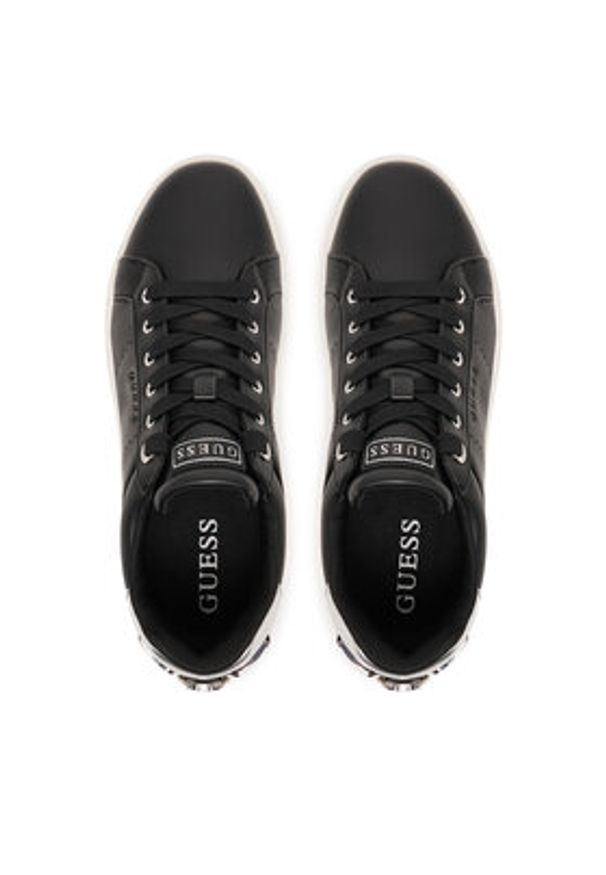 Guess Sneakersy FLPWES ELE12 Czarny. Kolor: czarny. Materiał: skóra