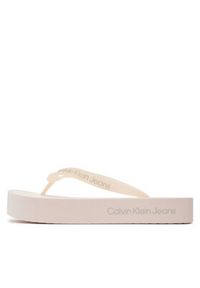 Calvin Klein Jeans Japonki Beach Sandal Flatform Logo YW0YW01092 Różowy. Kolor: różowy