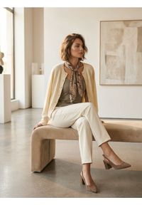 Sinsay - Klasyczny top - beżowy. Kolor: beżowy. Styl: klasyczny