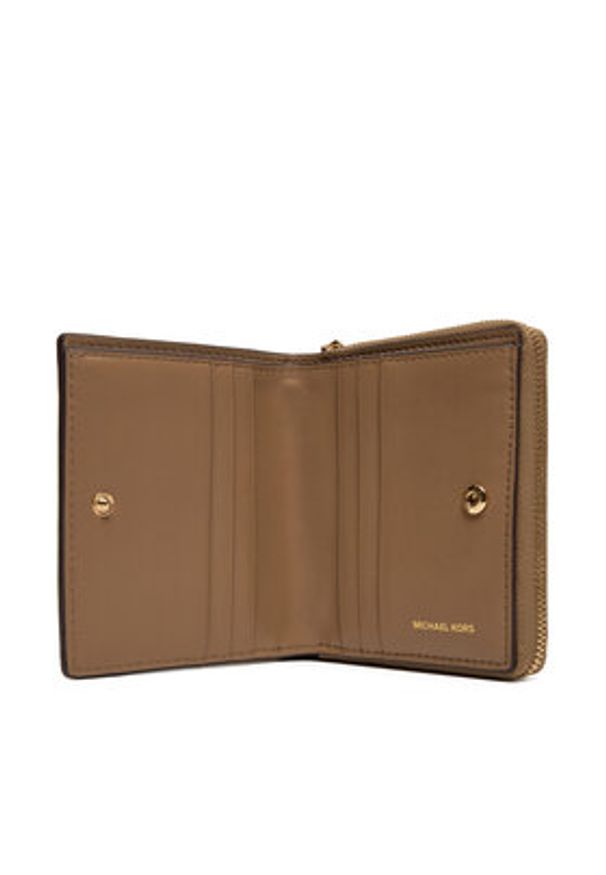 MICHAEL Michael Kors Mały Portfel Damski 32S5G8ED1L Beżowy. Kolor: beżowy. Materiał: skóra