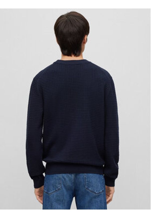 Hugo Sweter Stoppo 50492803 Granatowy Relaxed Fit. Kolor: niebieski. Materiał: bawełna
