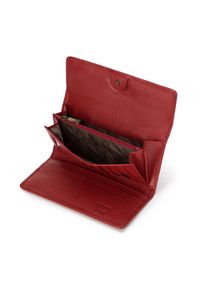 Wittchen - Duży portfel damski rozkładany ze skóry lakierowanej bordowy. Kolor: czerwony. Materiał: skóra, lakier. Wzór: aplikacja #5