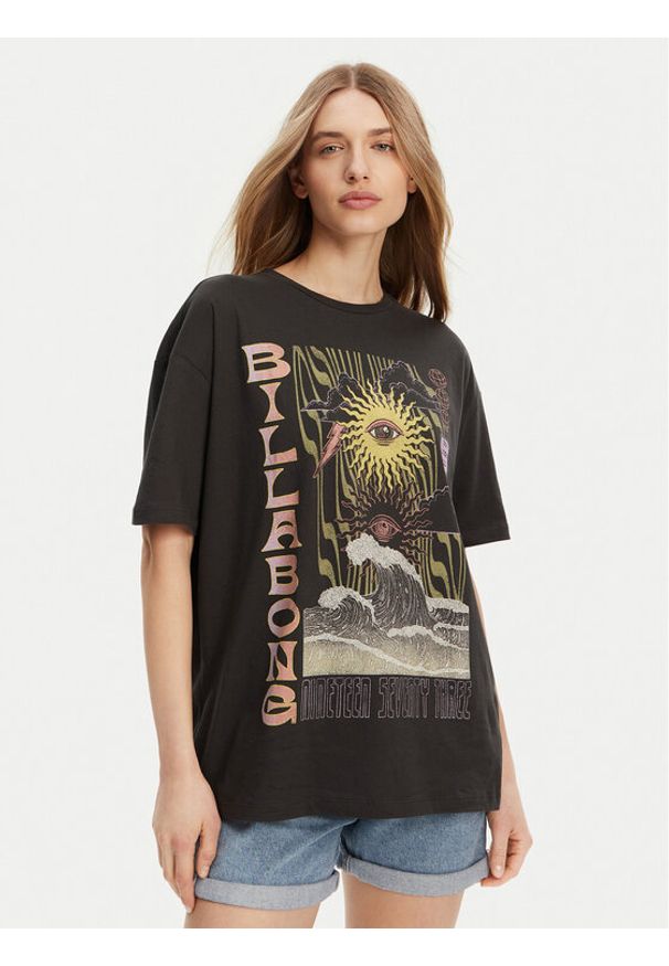Billabong T-Shirt EBJZT00443-KTA0 Czarny Regular Fit. Kolor: czarny. Materiał: bawełna
