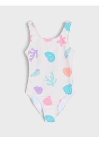 Sinsay - Jednoczęściowy strój kąpielowy z motywem morskim - żółty. Kolor: żółty #1