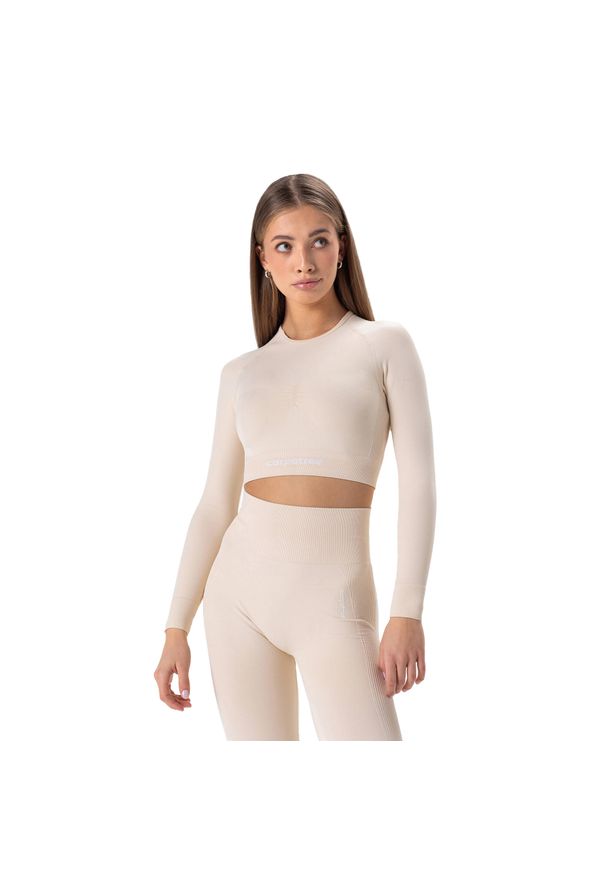 Longsleeve treningowy damski Carpatree Allure Seamless. Kolor: beżowy. Długość rękawa: długi rękaw