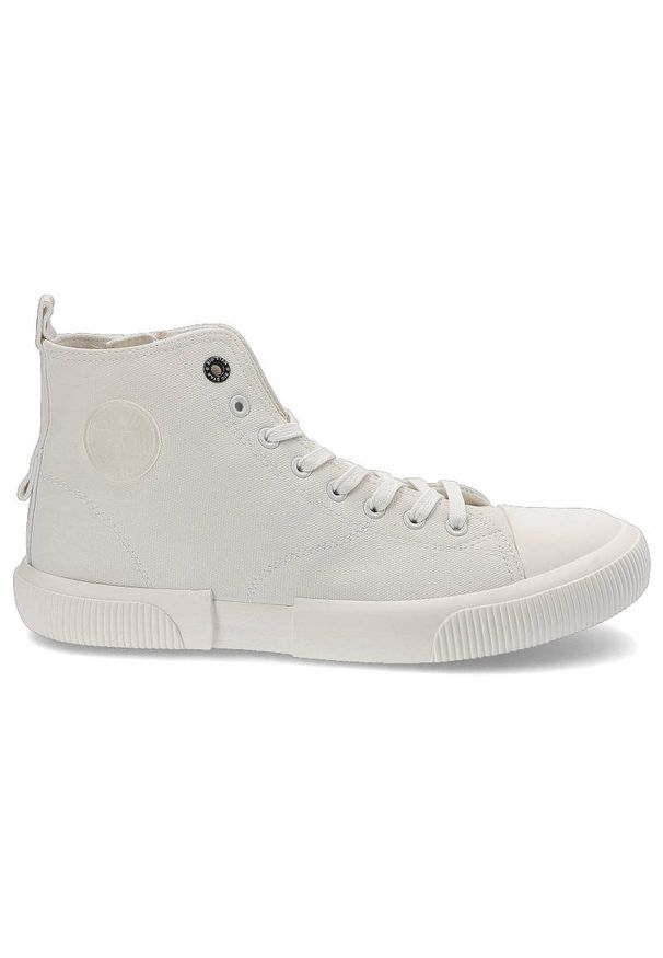 Big-Star - Białe Sneakersy Big Star Męskie Wygodne Obuwie. Okazja: na co dzień. Kolor: biały. Materiał: skóra ekologiczna, materiał. Szerokość cholewki: normalna. Wzór: aplikacja, jednolity