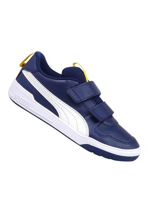 Buty do chodzenia dla dzieci Puma Multiflex SL V PS. Zapięcie: rzepy. Kolor: niebieski. Materiał: guma, materiał, syntetyk. Szerokość cholewki: normalna. Sport: turystyka piesza