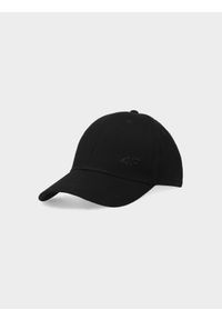 4f - Czapka z daszkiem strapback damska - czarna. Kolor: czarny. Materiał: bawełna, materiał. Sezon: lato. Styl: sportowy #1