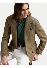 Polo Ralph Lauren Polo 710536856458 Zielony Slim Fit. Typ kołnierza: polo. Kolor: zielony. Materiał: bawełna #5
