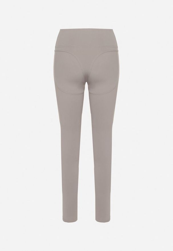 Born2be - Jasnoszare Legginsy z Modelującymi Przeszyciami Selettia. Okazja: na spacer, na co dzień. Kolor: szary. Styl: casual, klasyczny