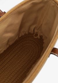 Renee - Ciemnobeżowa Torebka Typu Shopperka z Szydełkowego Materiału z Bawełny Saverezae. Kolor: beżowy. Styl: elegancki, casual