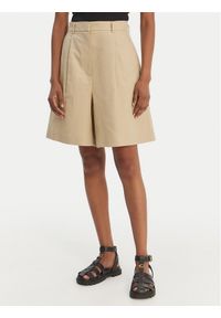 Weekend Max Mara Bermudy Ecuba 2615141022 Beżowy Loose Fit. Kolor: beżowy. Materiał: bawełna #1