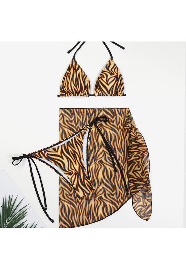 Intica - Bikini z pareo na plażę i basen Constanse. Kolor: wielokolorowy. Materiał: materiał