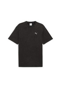 Puma - Męska koszulka Essentials Elevated o luźnym kroju z efektem sprania PUMA Black. Kolor: czarny. Sport: fitness