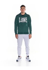 LEONE 1947 APPAREL - Męska zapinana na zamek bluza z kapturem Leone 1947 Apparel. Typ kołnierza: kaptur. Kolor: zielony. Materiał: tkanina. Sport: fitness