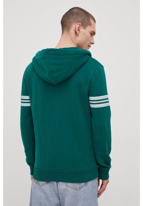 Superdry bluza męska kolor zielony z kapturem z nadrukiem. Okazja: na co dzień. Typ kołnierza: kaptur. Kolor: zielony. Wzór: nadruk. Styl: casual