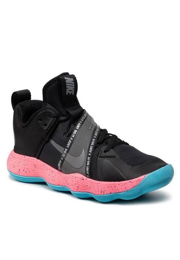 Buty siatkarskie męskie Nike React Hyperset. Zapięcie: sznurówki. Kolor: wielokolorowy, różowy, czarny. Materiał: materiał, syntetyk, tkanina. Szerokość cholewki: normalna