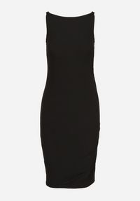 Born2be - Czarna Prążkowana Sukienka z Marszczeniami Ursola. Okazja: na co dzień. Kolor: czarny. Materiał: prążkowany. Wzór: prążki. Styl: casual, elegancki #6