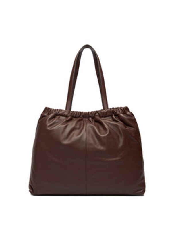 TOMMY HILFIGER - Tommy Hilfiger Torebka Soft Leather Tote AW0AW18308 Bordowy. Kolor: czerwony. Materiał: skórzane