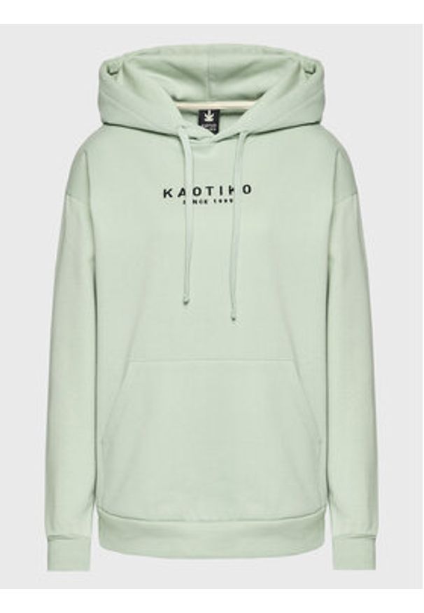 Kaotiko Bluza Unisex Vancouver AL006-05-G002 Zielony Relaxed Fit. Kolor: zielony. Materiał: bawełna