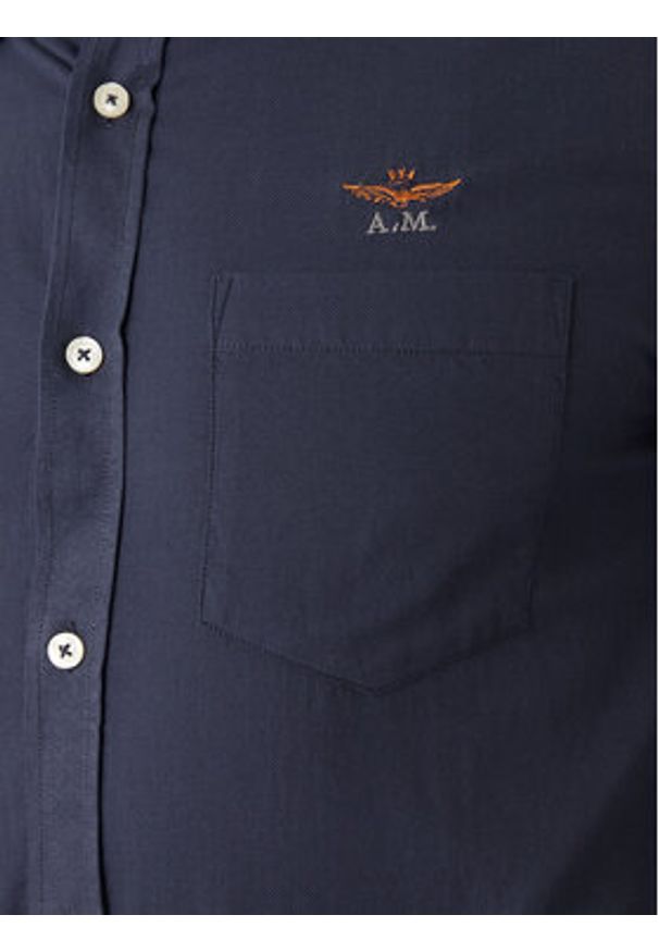 Aeronautica Militare Koszula 252CA1277UCT03532 Granatowy Regular Fit. Kolor: niebieski. Materiał: bawełna