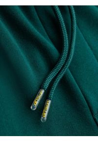 Ombre Clothing - Klasyczne dresowe spodnie unisex ze ściągaczami – ciemnozielone V17. Kolor: zielony. Materiał: dresówka. Wzór: aplikacja. Styl: klasyczny